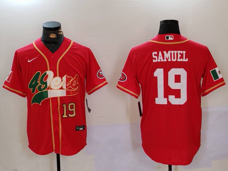 Men San Francisco 49ers 19 Samuel Red Second generation Mexican Joint Name 2024 Nike Limited NFL Jersey style 2